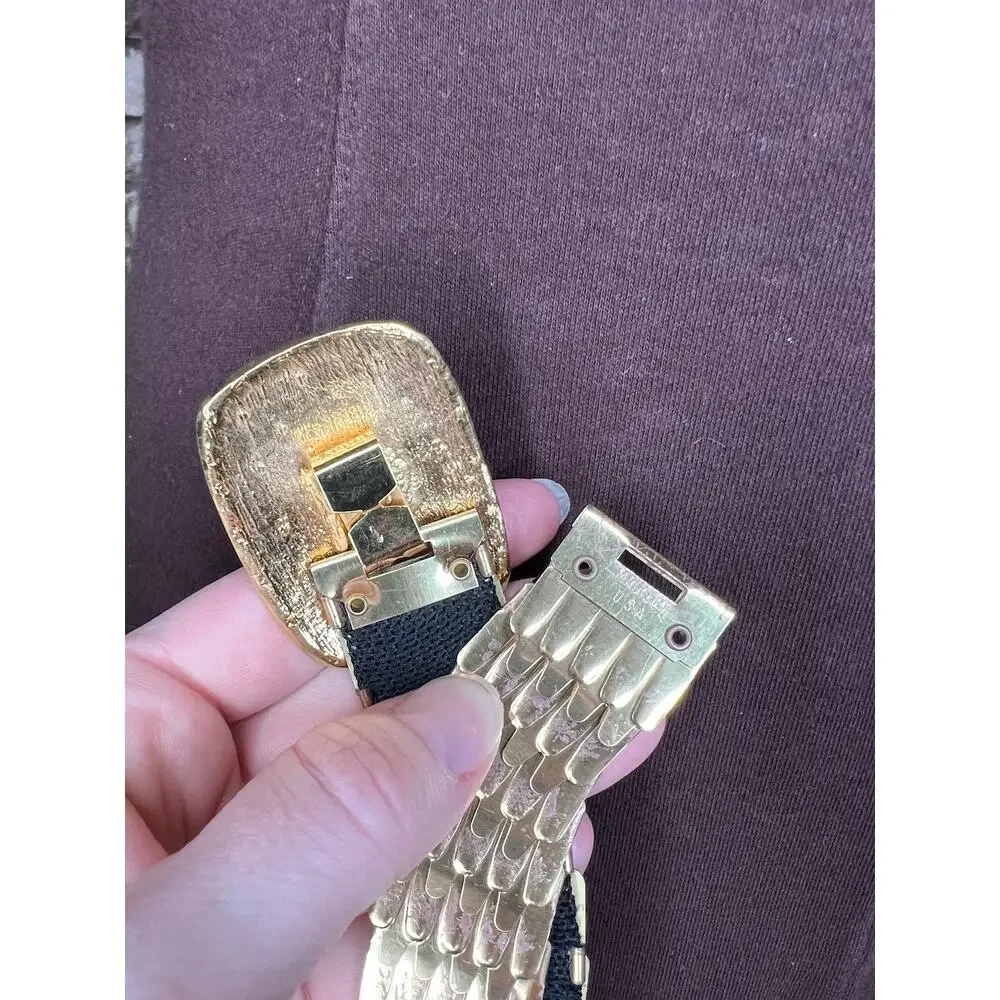 belt fish scale gold elastic